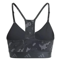 adidas Slim Fit Scoop Neck Bra in Grey