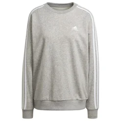 adidas Studio Lounge 3 Stripes Sweatshirt Wome in Grey