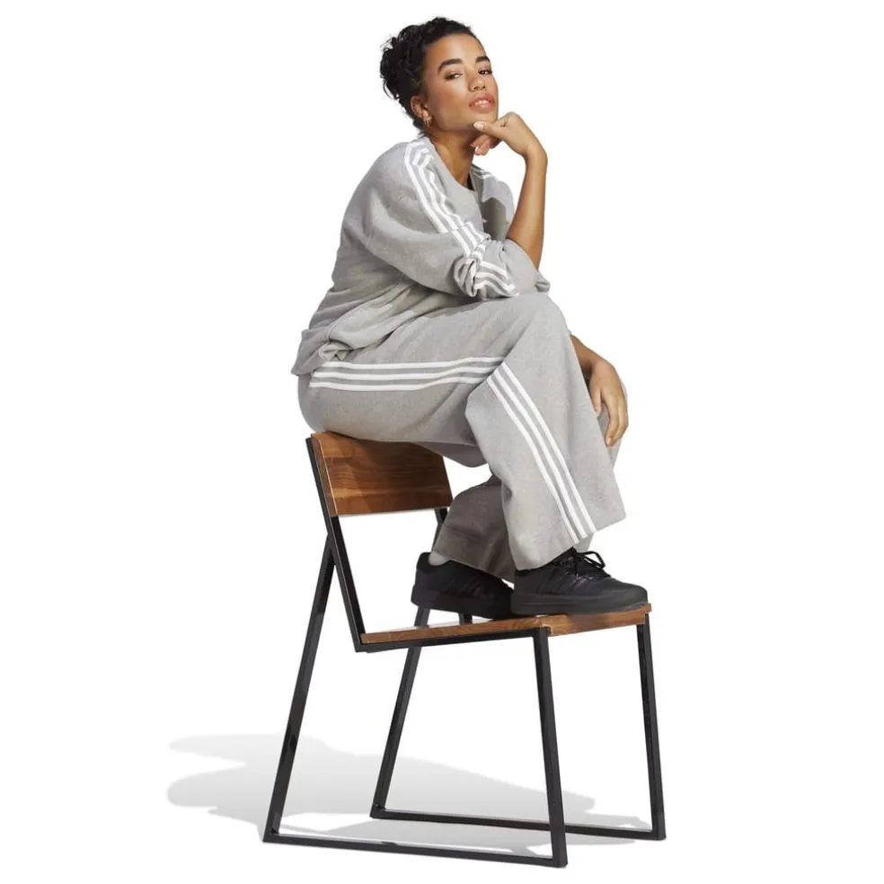 adidas Studio Lounge 3 Stripes Sweatshirt Wome in Grey