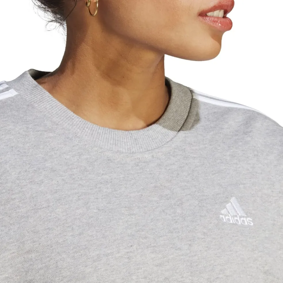adidas Studio Lounge 3 Stripes Sweatshirt Wome in Grey
