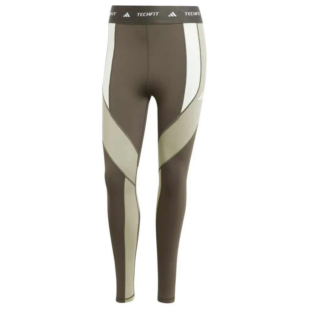 adidas Techfit 7 8 Colorblock Leggings in Green