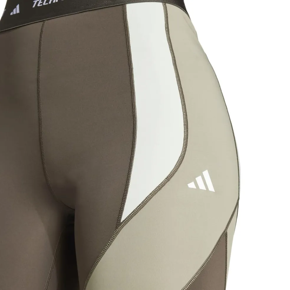 adidas Techfit 7 8 Colorblock Leggings in Green