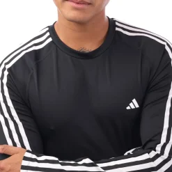 adidas Techfit 3-Stripes Training Long-Sleeve Top in Black