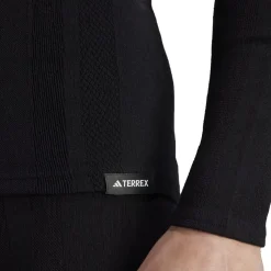 adidas Terrex Merino Slim Fit Long Sleeve T-Shirt in Black