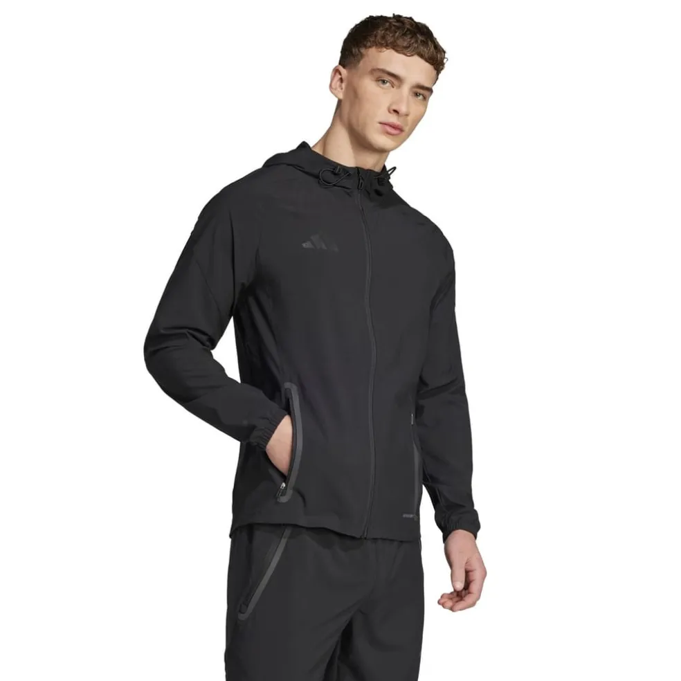 adidas Tiro 25 Competition Vis Tech Travel Jacket in Black