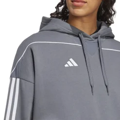 adidas Tiro Hooded Relaxed Fit Sweatshirt in Grey