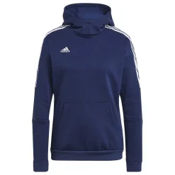 adidas Tiro Three Stripes Hooded Sweatshirt in Blue