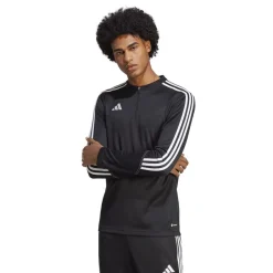 adidas Tiro23 Zip Neck Athletic Sweatshirt in Black