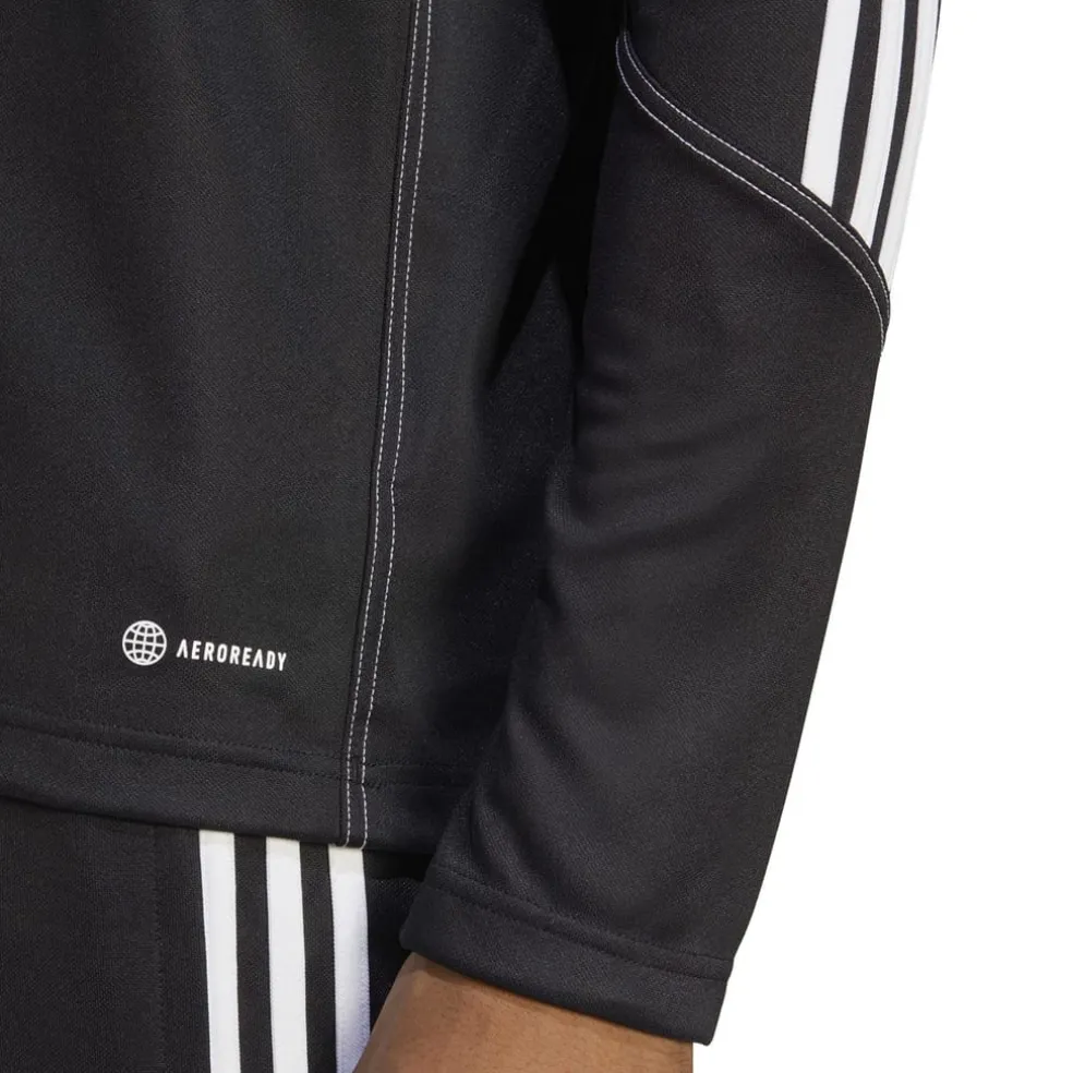 adidas Tiro23 Zip Neck Athletic Sweatshirt in Black