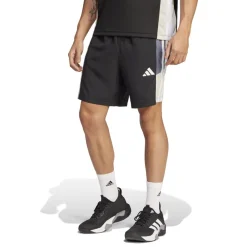 adidas Train Essentials Seasonal Colorblock Shorts in Black