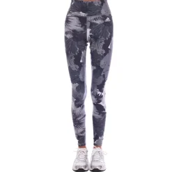 adidas Training Essentials Printed High-Waisted Leggings in Grey