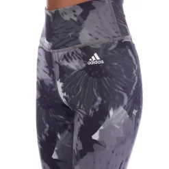 adidas Training Essentials Printed High-Waisted Leggings in Grey