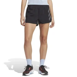 adidas Walking Curved Hem Athletic Shorts in Black