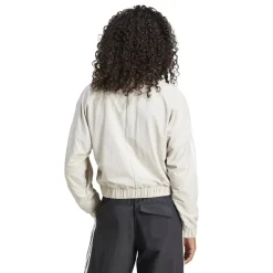 adidas Womens 3 Stripe Woven Bomber Jacket in Beige
