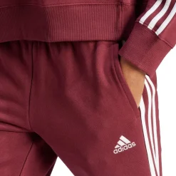 adidas Womens 3 Stripes Pants Slim in Red