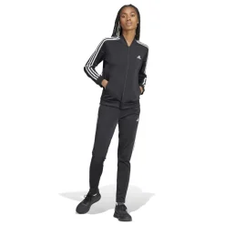 adidas Womens Back 2 Basics 3 Stripes Tracksuit in Black