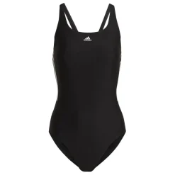 adidas Womens Classic 3 Stripes Swimsuit in Black