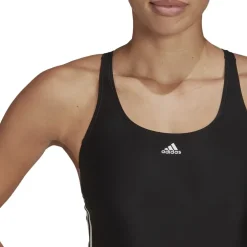 adidas Womens Classic 3 Stripes Swimsuit in Black