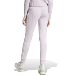adidas Womens Essentials 3 Stripes Fleece Joggers in Purple