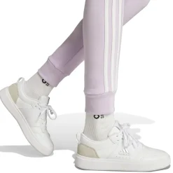 adidas Womens Essentials 3 Stripes Fleece Joggers in Purple