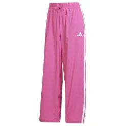adidas Womens Essentials 3 Stripes Lifestyle Woven Parachute Tracksuit Bottoms in Pink
