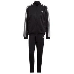 adidas Womens Essentials 3-Stripes Tracksuit in Black-White