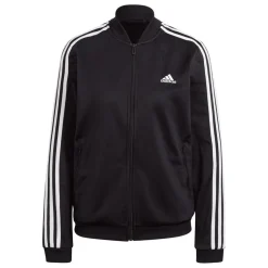 adidas Womens Essentials 3-Stripes Tracksuit in Black-White