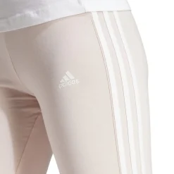 adidas Womens Essentials 3 Stripe Leggings in Pink