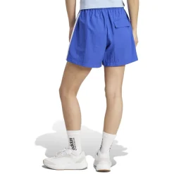 adidas Womens Essentials 3 Stripes Lifestyle Woven Shorts in Blue