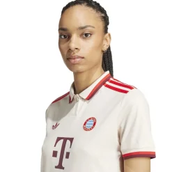 adidas Womens Fcb 3 Jersey W T-Shirt in Beige