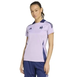 adidas Womens France Rugby Performance T-Shirt 2025 in Purple