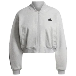 adidas Womens Future Icons 3 Stripes Bomber Jacket in Grey
