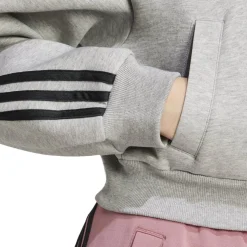 adidas Womens Future Icons 3 Stripes Bomber Jacket in Grey