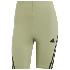 adidas Womens Future Icons 3 Stripes Cycling Shorts in Green