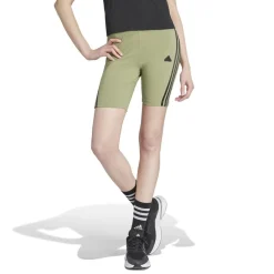 adidas Womens Future Icons 3 Stripes Cycling Shorts in Green