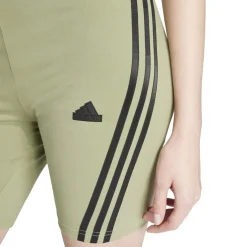adidas Womens Future Icons 3 Stripes Cycling Shorts in Green