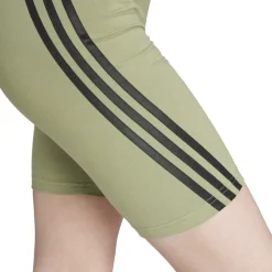 adidas Womens Future Icons 3 Stripes Cycling Shorts in Green