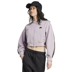 adidas Womens Future Icons 3 Stripes Bomber Jacket in Purple