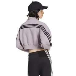 adidas Womens Future Icons 3 Stripes Bomber Jacket in Purple