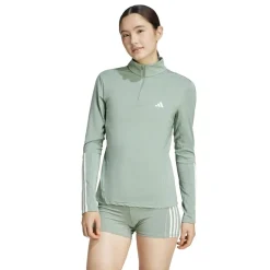 adidas Womens Hyglm 1 4zip Gym Top in Green