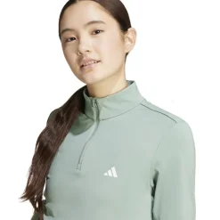 adidas Womens Hyglm 1 4zip Gym Top in Green