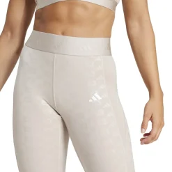 adidas Womens Hyperglam Shine Full Length Leggings in Beige