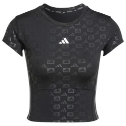 adidas Womens Hyperglam Training Emboss T-Shirt in Black