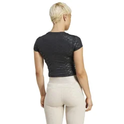 adidas Womens Hyperglam Training Emboss T-Shirt in Black