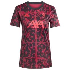 adidas Womens Liverpool Pre Match Shirt 2025 2026 in Black