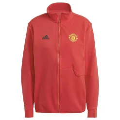 adidas Womens Mufc Anth Jacketw Tracksuit Top in Red