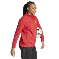 adidas Womens Mufc Anth Jacketw Tracksuit Top in Red
