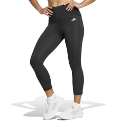 adidas Womens Optime Essentials Stash Three Quarterleggings in Black