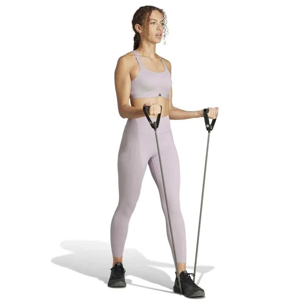 adidas Womens Optime Luxe 7 8 Leggings in Purple