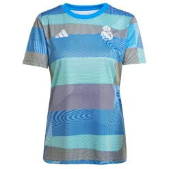 adidas Womens Real Madrid Pre Match Shirt 2025 2026 in Blue